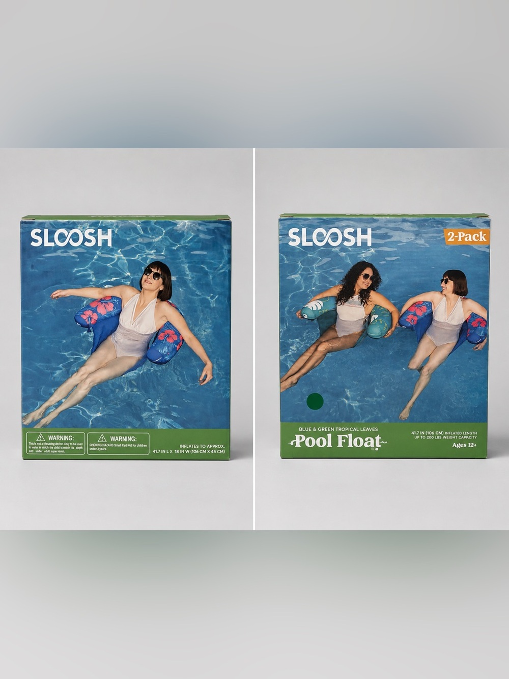 SLOOSH Inflatable Pool Float Chair 2-Pack – Adult Water Lounge - Picture 3 of 6